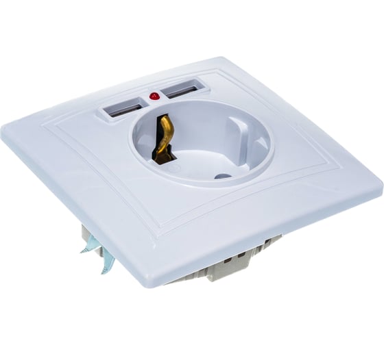 Розетка+USB Intro 141001 IP20, СУ, Plano, белый Б0043247