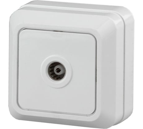 Розетка TV Intro 2Э30101 одиночная, ОУ, Quadro, б.м.п., белый Б0038872