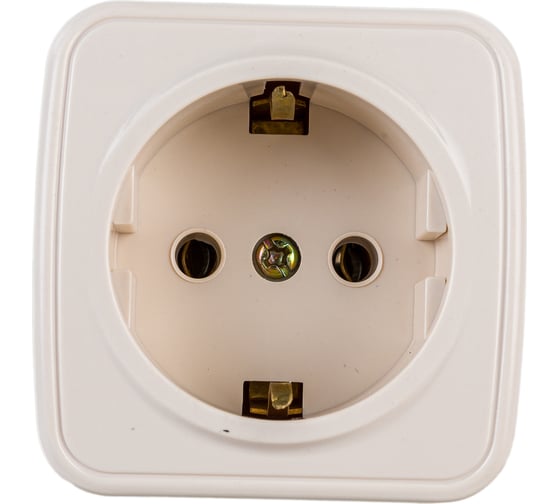 Розетка Intro 320202 2PE Schuko, 16А, 250В, IP20, ОУ, Polo, слоновая кость Б0036127
