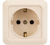 Розетка Intro 220202 2PE Schuko, 16А, 250В, IP20, ОУ, Quadro, слоновая кость Б0027650
