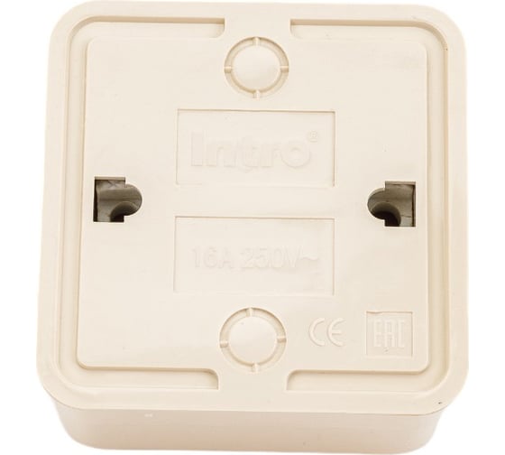 Розетка Intro 220202 2PE Schuko, 16А, 250В, IP20, ОУ, Quadro, слоновая кость Б0027650