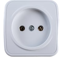 Розетка Intro 320101 2P, 16А, 250В, IP20, ОУ, Polo, белый Б0036097