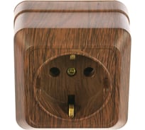 Розетка Intro 220210 2PE Schuko, 16А, 250В, IP20, ОУ, Quadro, венге Б0030124