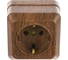 Розетка Intro 220210 2PE Schuko, 16А, 250В, IP20, ОУ, Quadro, венге Б0030124 1