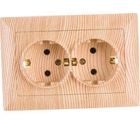 Розетка Intro 420511 2х2PE Schuko, 16А, 250В, СУ, Solo, сосна Б0043339