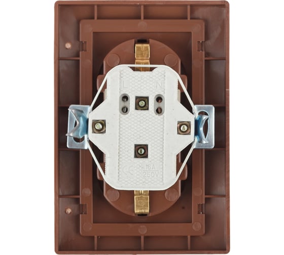 Розетка Intro 2х2P+E Schuko,16А, 250В, IP20, СУ, Plano, венге Б0030072