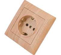 Розетка Intro 420211 2PE Schuko, 16А, 250В, СУ, Solo, сосна 2000 Б0043318