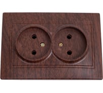 Розетка Intro 2х2P, 16А, 250В, IP20, СУ, Plano, венге Б0030068
