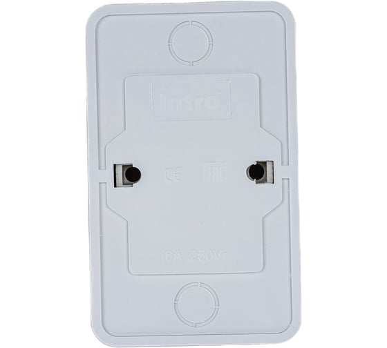 Розетка Intro 220301 2х2P, 16А, 250В, IP20, ОУ, Quadro, белый Б0027652