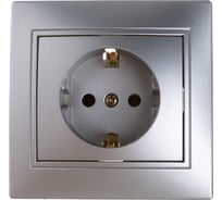 Розетка Intro 2P+E Schuko, 16А, 250В, IP20, СУ, Plano, алюминий Б0030058