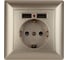 Розетка+USB Intro 441004 PE Schuko со шторками, 16А, 250В 2хUSB, СУ, Solo, Б0043406 1