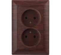 Розетка Intro 420410 2х2P, 16А, 250В, СУ, Solo, венге Б0043331