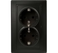 Розетка Intro 2х2P+E Schuko,16А, 250В, IP20, СУ, Plano, антрацит Б0044570
