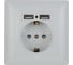 Розетка+USB Intro 441001 PE Schuko со шторками, 16А, 250В 2хUSB, СУ, Solo, Б0043403 1