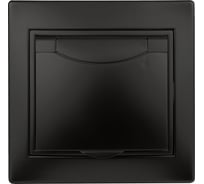 Розетка Intro 2P+E Schuko с крышкой, 16А, 250В, IP20, СУ, Plano, антрацит Б0044568