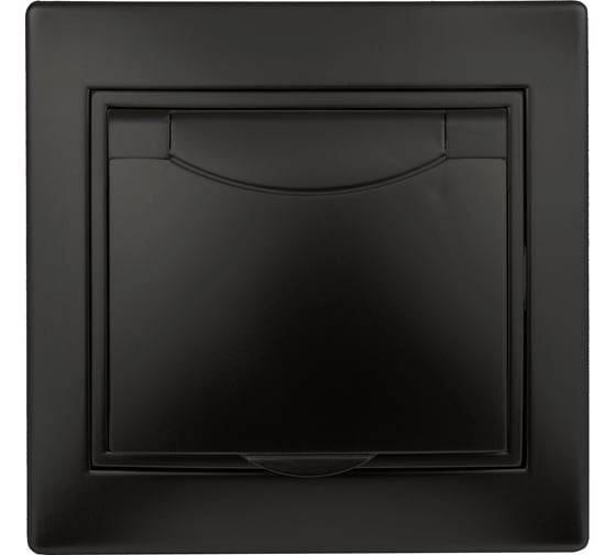 Розетка Intro 2P+E Schuko с крышкой, 16А, 250В, IP20, СУ, Plano, антрацит Б0044568