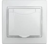 Розетка Intro 2P+E Schuko с крышкой, 16А, 250В, IP20, СУ, Plano, белый Б0027611