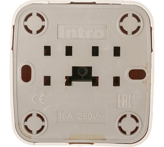 Розетка Intro 320102 2P, 16А, 250В, IP20, ОУ, Polo, слоновая кость 0 Б0036124