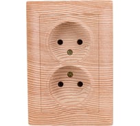 Розетка Intro 420411 2х2P, 16А, 250В, СУ, Solo, сосна Б0043332