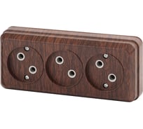 Розетка Intro 220510 3х2P, 16А, 250В, IP20, ОУ, Quadro, венге 24 Б0036143