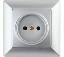 Розетка Intro 420103 2P, 16А, 250В, СУ, Solo, алюминий Б0043307