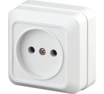 Розетка Intro 220101 2P, 16А, 250В, IP20, ОУ, Quadro, белый 3600 Б0027646