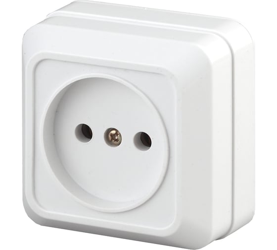Розетка Intro 220101 2P, 16А, 250В, IP20, ОУ, Quadro, белый 3600 Б0027646 1