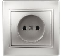 Розетка Intro 2P, 16А, 250В, IP20, СУ, Plano, алюминий 24 Б0030054