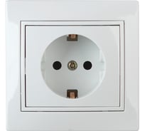 Розетка Intro 1Э20601 2PE Schuko со шторками, 16А, 250В, СУ, б.л., Plano Б0038831