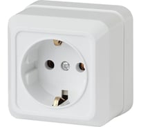 Розетка Intro 220201 2PE Schuko, 16А, 250В, IP20, ОУ, Quadro, белый Б0027649