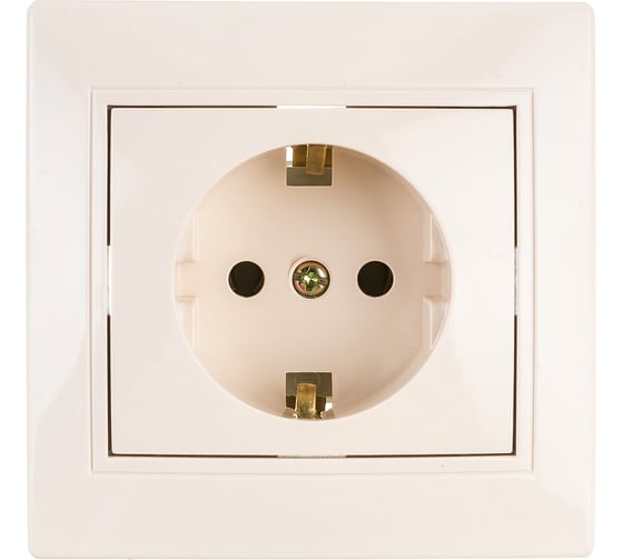 Розетка Intro 2P+E Schuko, 16А, 250В, IP20, СУ, Plano, слоновая кость Б0027610 1