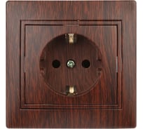 Розетка Intro 2PE Schuko, 16А, 250В, IP20, СУ, Plano, венге Б0030060