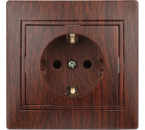 Розетка Intro 2PE Schuko, 16А, 250В, IP20, СУ, Plano, венге Б0030060