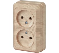 Розетка Intro 220311 2х2P, 16А, 250В, IP20, ОУ, Quadro, сосна Б0027654