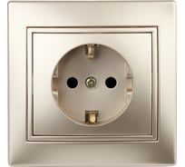 Розетка Intro 2PE Schuko, 16А, 250В, IP20, СУ, Plano, шампань Б0030059
