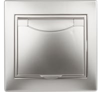 Розетка Intro 2P+E Schuko с крышкой, 16А, 250В, IP20, СУ, Plano, алюминий Б0030062