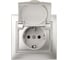 Розетка Intro 2P+E Schuko с крышкой, 16А, 250В, IP20, СУ, Plano, алюминий Б0030062 2
