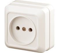 Розетка Intro 220102 2P, 16А, 250В, IP20, ОУ, Quadro, слоновая кость 3 Б0027647