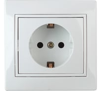 Розетка Intro 1Э20201 2PE Schuko, 16А, 250В, СУ, б.л., Plano, белый Б0038828