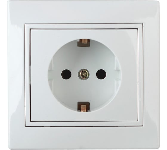 Розетка Intro 1Э20201 2PE Schuko, 16А, 250В, СУ, б.л., Plano, белый Б0038828 1