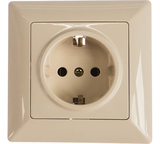 Розетка Intro 420202 2PE Schuko, 16А, 250В, СУ, Solo, слоновая кость 2 Б0043313