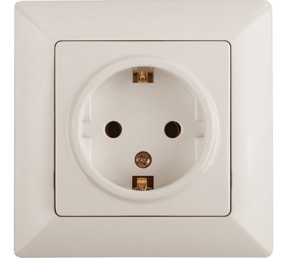 Розетка Intro 420202 2PE Schuko, 16А, 250В, СУ, Solo, слоновая кость 2 Б0043313 1