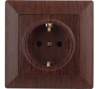 Розетка Intro 420210 2PE Schuko, 16А, 250В, СУ, Solo, венге Б0043317