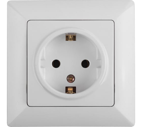 Розетка Intro 420201 2PE Schuko, 16А, 250В, СУ, Solo, белый Б0043312 1