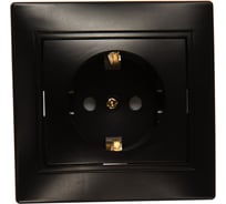 Розетка Intro 2P+E Schuko со шторками, 16А, 250В, IP20, СУ, Plano, антрацит Б0044571