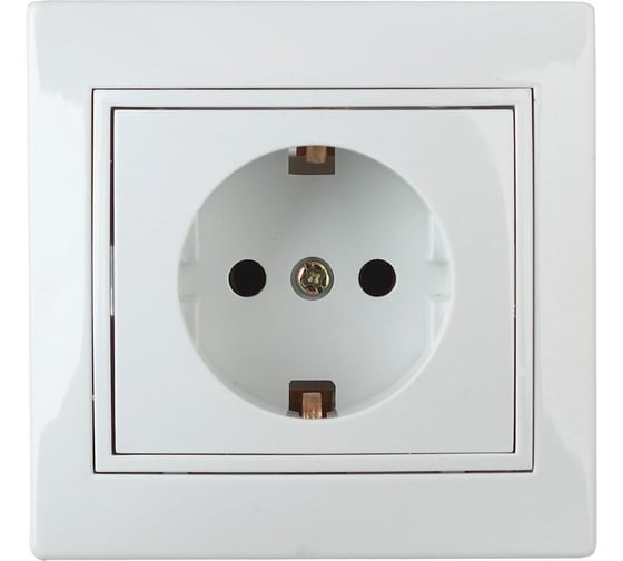 Розетка Intro 2P+E Schuko со шторками, 16А, 250В, IP20, СУ, Plano, белый Б0029845 1