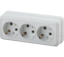 Розетка Intro 220601 3х2PE, 16А, 250В, IP20, ОУ, Quadro, белый Б0036145