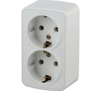 Розетка Intro 320401 2х2PE Schuko,16А, 250В, IP20, ОУ, Polo, белый Б0036100