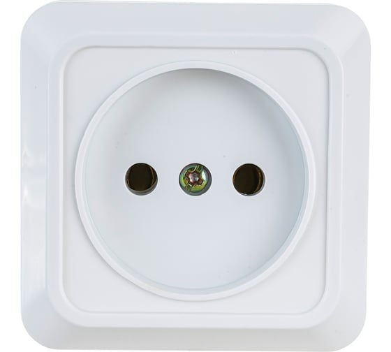 Розетка Intro 2Э20101 2P, 16А, 250В,ОУ, б.м.п., Quadro, белый 3 Б0038870 1
