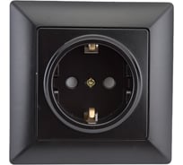 Розетка Intro 420605 2PE Schuko со шторками, 16А, 250В, СУ, Solo, антрацит Б0043344